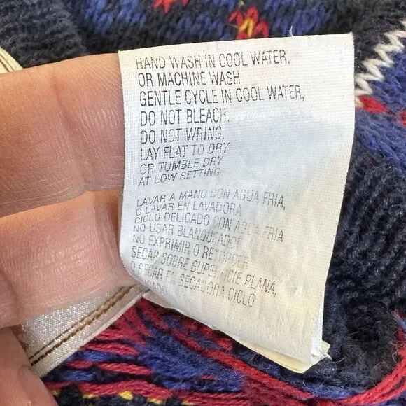 Vintage Erika Fair Isle Cottage Dark Floral Sweater Vest Size M Holiday Vintage - Picture 10 of 10